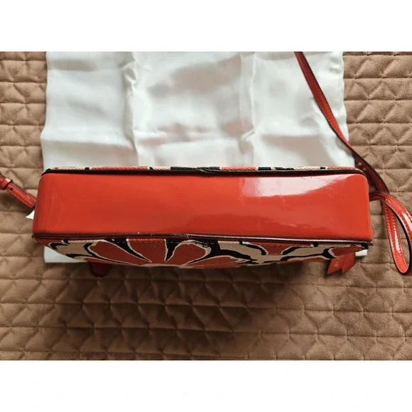 NWT Coach 25121 Poppy Floral Flower Print Scarf Crossbody w/Dust Bag, Red/Blk - Picture 8 of 13